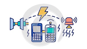 Mobile Device Data Transfer with Lightning Bolt Icon, vector design Generative AI