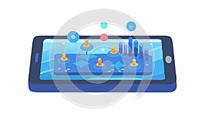 Mobile Device Data Visualization and Analytics Vector, vector design Generative AI