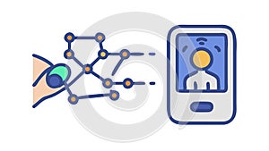 Mobile Device Network Connection Vector, Global Communication Graphic, vector design Generative AI