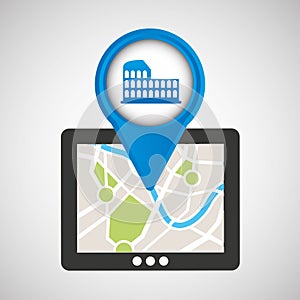 Mobile device rome gps map