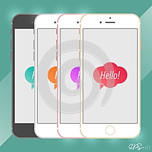 Mobile Device Smartphone Template. Vector Elements. Isolated Phone Flat Illustration. EPS10