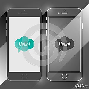 Mobile Device Smartphone Template. Vector Elements. Isolated Phone Flat Illustration. EPS10