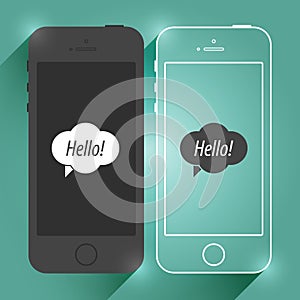 Mobile Device Smartphone Template. Vector Elements. Isolated Phone Flat Illustration. EPS10