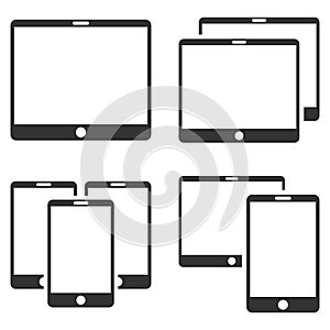 Mobile Device Vector Flat Icon Set