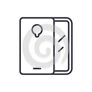 Mobile devices black icon concept. Mobile devices flat vector symbol, sign, illustration.