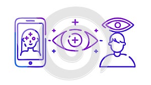 Mobile Devices with Digital Interface, Augmented Reality Interaction, vector design Generative AI