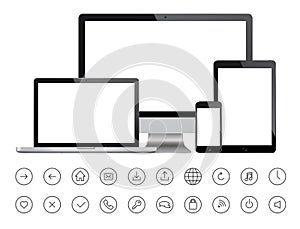 Mobile devices and minimalistic icons