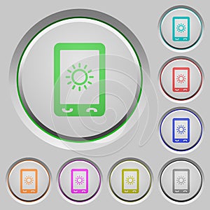 Mobile display brightness push buttons