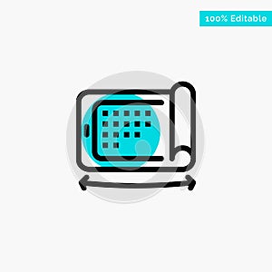 Mobile, Display, Technology, Flexible turquoise highlight circle point Vector icon