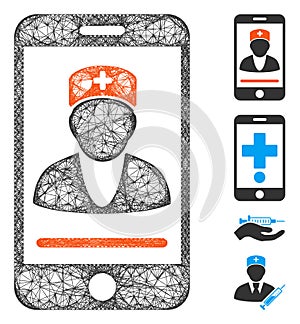 Mobile Doctor Web Vector Mesh Illustration