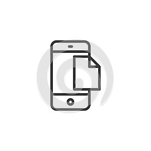 Mobile document line icon