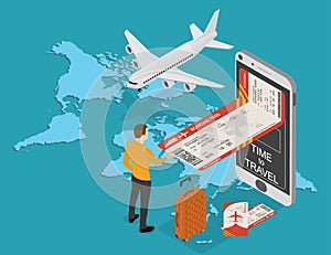 . Mobile e-boarding pass in the isometric