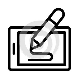 Mobile edit vector thin line icon