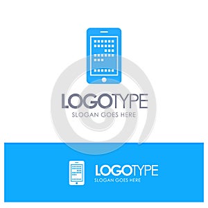 Mobile, Education, Cell, Coding Blue Logo vector