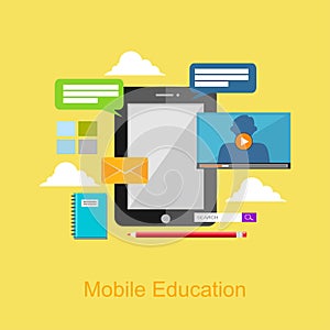 Mobile education illustration.