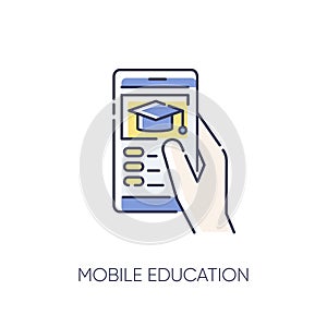 Mobile education RGB color icon