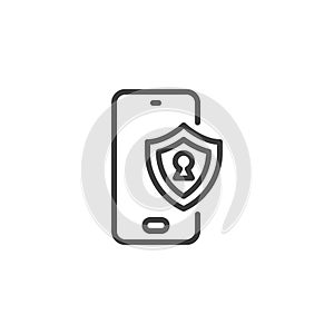 Mobile Endpoint Security line icon photo