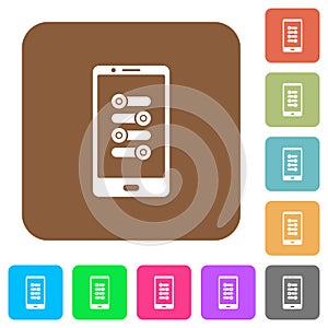 Mobile fine tune rounded square flat icons