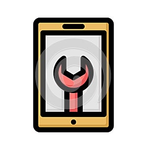 Mobile fixing Isolated Vector icon which can easily modify or edit