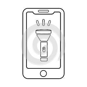 Mobile Flashlight Icon Line Vector graphics