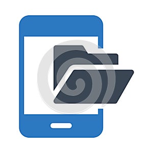 Mobile folder vector  glyph color icon