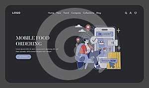 Mobile Food Ordering Application Vector