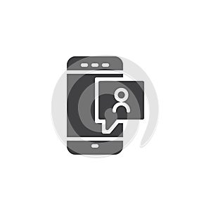 Mobile friend message notification vector icon