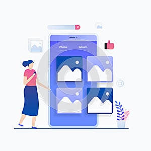 Mobile gallery illustration concept