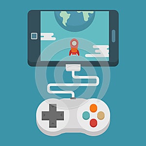 Mobile gaming concept , flat design