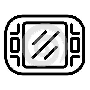 Mobile gaming device icon outline vector. Handheld game console
