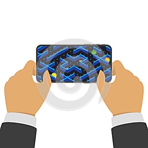 Mobile gaming illustration.