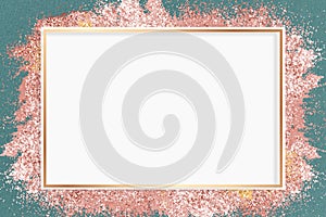 Glitter frame vector pink sparkly background