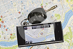 A mobile GPS and the car keys.