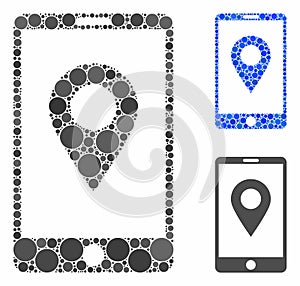 Mobile GPS Mosaic Icon of Circle Dots