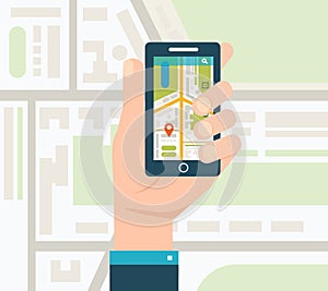 Mobile gps navigation on mobile phone with map