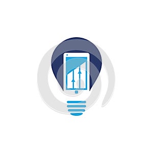 Mobile Graph bulb shape Logo Template Design.