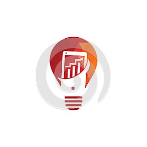 Mobile Graph bulb shape Logo Template Design.