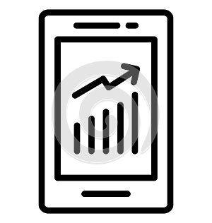 Mobile Graph Isolated Vector Icon That can be easily Modified or Edited.
