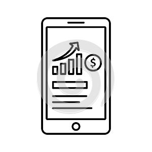 Mobile graph Vector Icon which can easily modify or edit