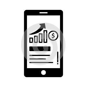 Mobile graph Vector Icon which can easily modify or edit photo