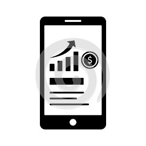 Mobile graph Vector Icon which can easily modify or edit