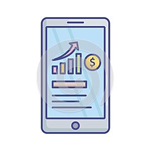 Mobile graph Vector Icon which can easily modify or edit photo