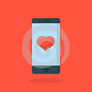 mobile and heart icon. photo