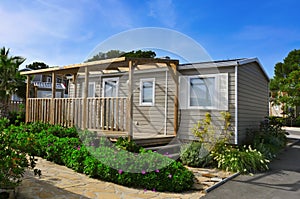 Mobile home in a campsite