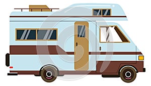 Mobile home car. Camper truck. Travel vehicle