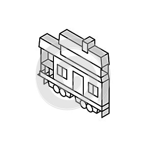 mobile home house isometric icon vector illustration