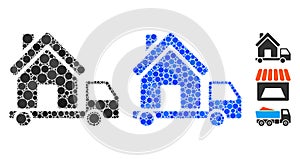 Mobile House Composition Icon of Circle Dots