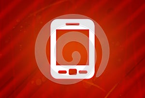 Mobile icon isolated on abstract red gradient magnificence background