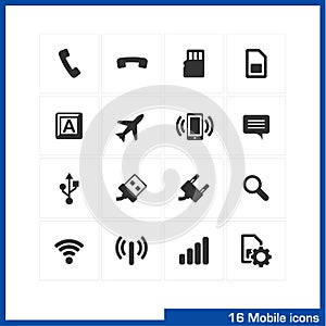 Mobile icon set.