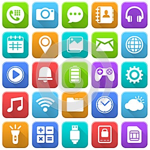 Mobile Icons, Social Media, Mobile Application, Internet